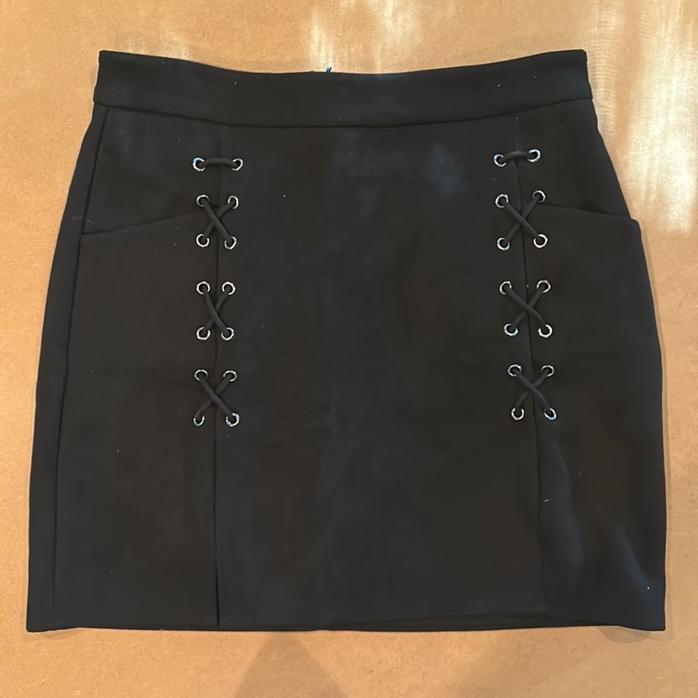 Black Suede Mini Skirt